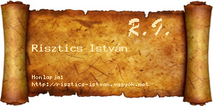 Risztics István névjegykártya
