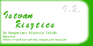 istvan risztics business card
